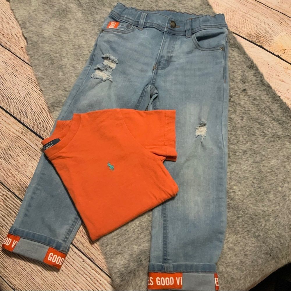 Polo Ralph Lauren Tee & Garanimals Jeans Set Size 5